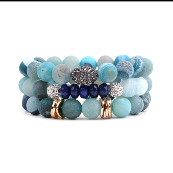 Momani Boutique Jewelry - Lovely 3Pcs/Set Natural Druzy Gem Stone Bracelets